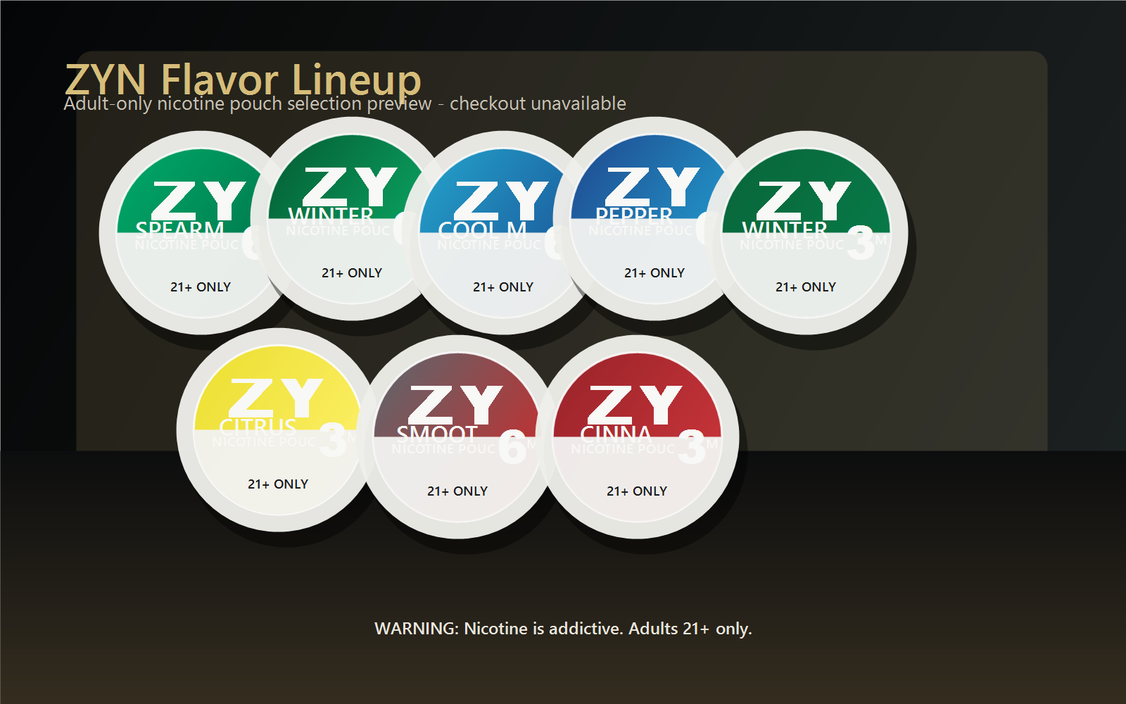ZYN nicotine pouch flavor lineup